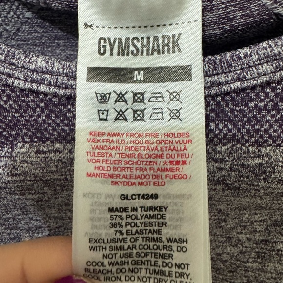 Gymshark Purple FLEX SPORTS LONG SLEEVE CROP TOP size Medium - Picture 4 of 4